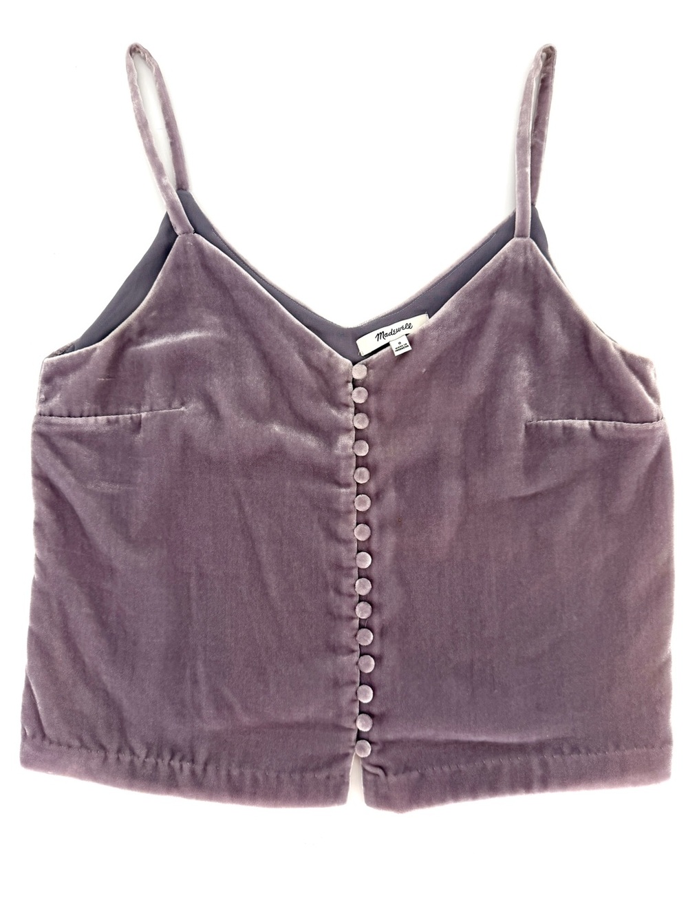 Madewell Velvet Victorian Button Front Cami 00 XXS Fairy Coquette Romantic Y2K